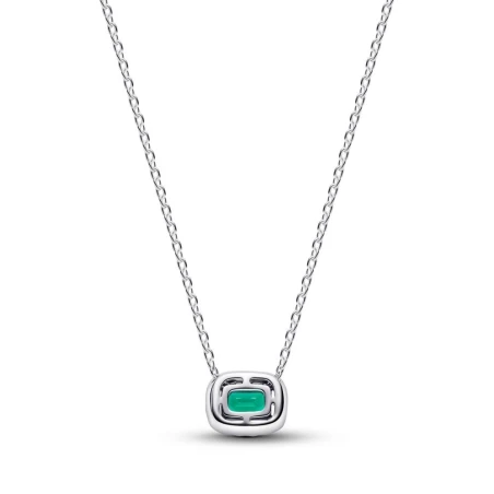 Collar Pandora Rectángulo Brillante Verde 394503C01