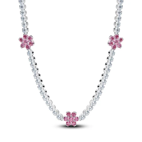 Collar Pandora Tenis Flores Rosa 394561C01