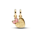 Charm Colgante Divisible Pandroa Corazón Rosa Madre e Hija 763766C01