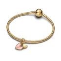 Charm Colgante Divisible Pandroa Corazón Rosa Madre e Hija 763766C01