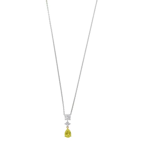 Collar Salvatore Plata Baño Bicolor y Circonitas Blancas y Amarilla 136C0436