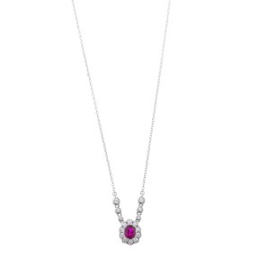 Collar Salvatore Plata Baño Rodio y Circonitas Blancas y...