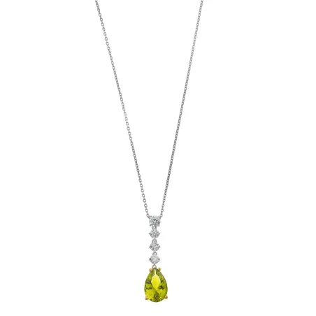 Collar Salvatore Plata Baño Rodio, Circonitas Blancas y Amarilla 136C0427