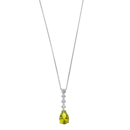 Collar Salvatore Plata Baño Rodio, Circonitas Blancas y Amarilla 136C0427