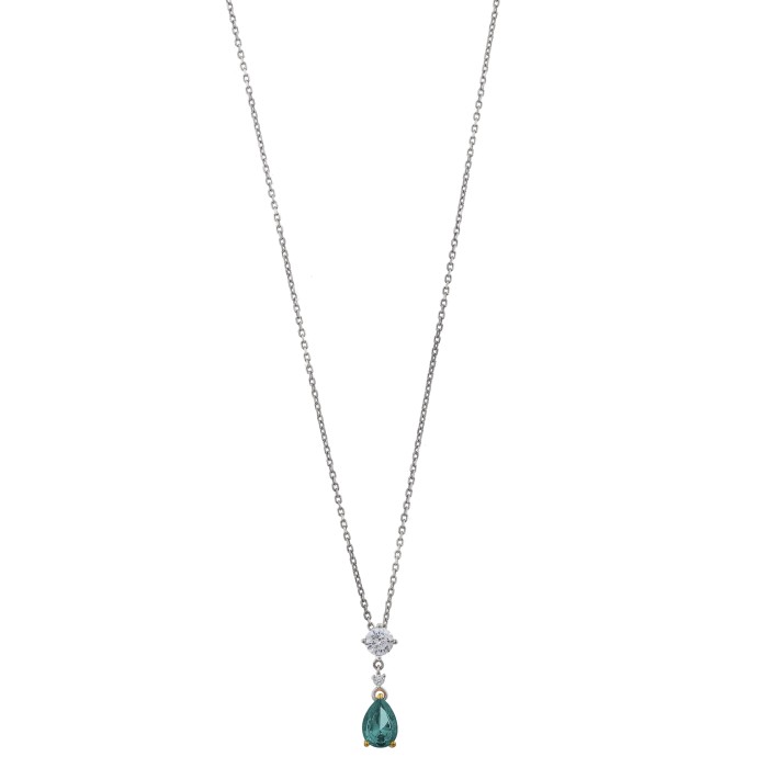 Collar Salvatore Plata Baño Rodio, Circonitas...