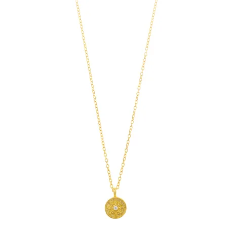 Collar Salvatore Plata Baño Oro Círculo Estrella y Circonita 190C0015