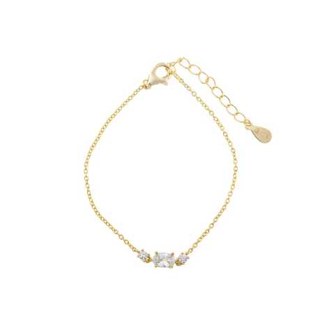 Pulsera Salvatore Plata Baño Oro y Circonitas Blancas 213P0048