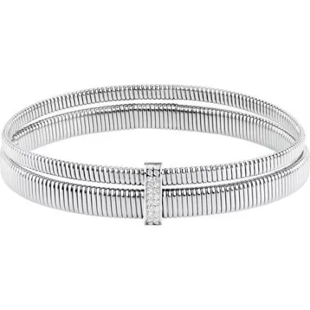 Pulsera Brazalete Morellato Onda Acero y Circonitas SAZP03