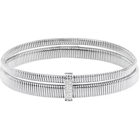 Pulsera Brazalete Morellato Onda Acero y Circonitas SAZP03