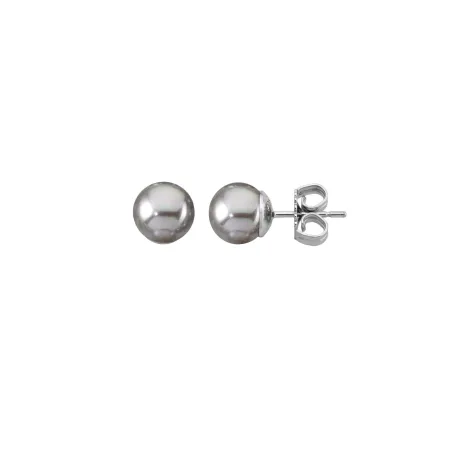 Pendientes Majorica Lyra Plata Baño Rodio y Perla Gris 00324.06.2.000.701.1 