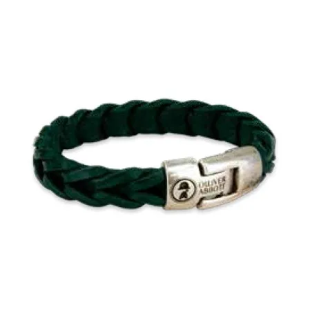 Pulsera Oliver Abbott Holborn Cuero Negro Trenzado y Acero Hombre 38PBIPLVL