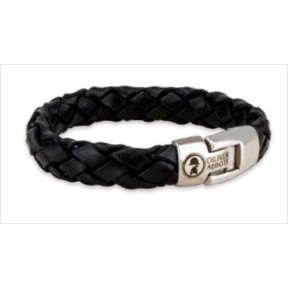 Pulsera Oliver Abbott Holborn Cuero Negro Trenzado y...