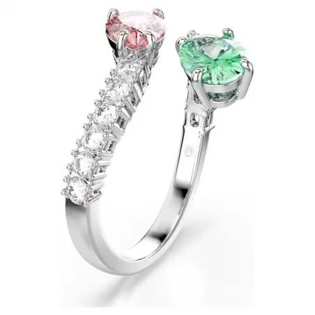 Anillo Abierto Swarovski x Ariana Grande baño Rodio y Cristales Multicolor 5737372