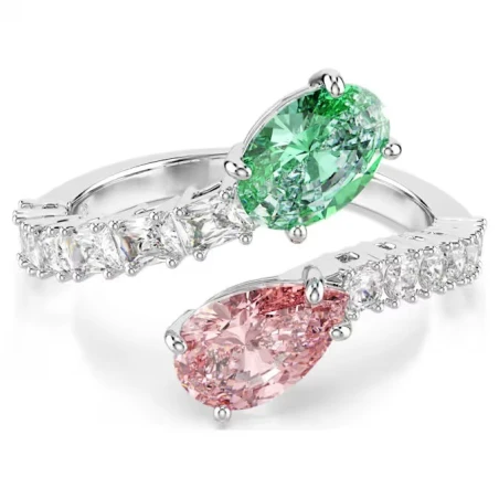 Anillo Abierto Swarovski x Ariana Grande baño Rodio y Cristales Multicolor 5737372