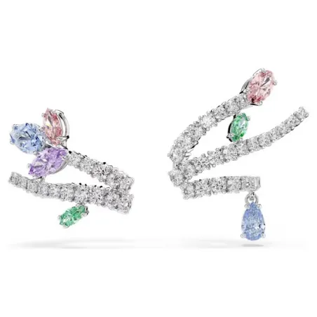 Pendientes Ear Cuff Swarovski x Ariana Grande Baño Rodio y Cristales Multicolor 5749184