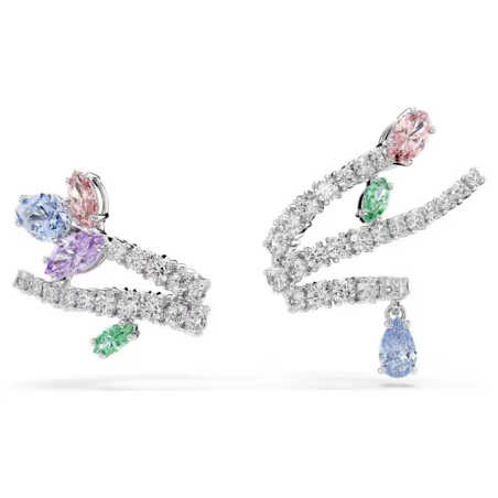 Pendientes Ear Cuff Swarovski x Ariana Grande Baño Rodio y Cristales Multicolor 5749184