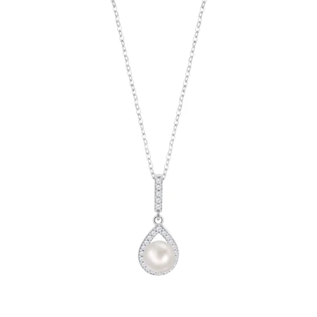 Collar Lotus Silver Pure Essential Plata, Circonitas y Perla LP3198-1/1
