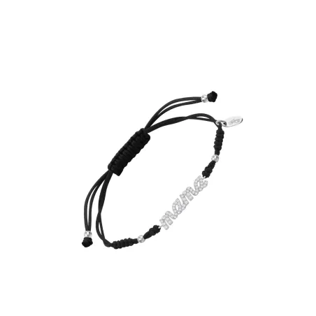 Pulsera Lotus Silver Mamá Plata y Cordón Negro LP3947-2/2