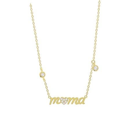 Collar Lotus Silver Mamá Plata Baño Oro y Circonitas LP3948-1/2