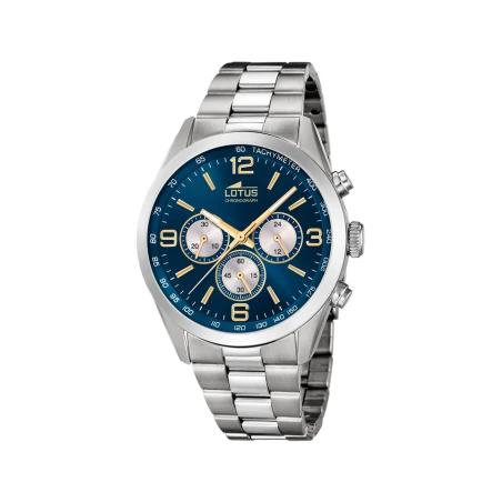Reloj Lotus Minimalist Plateado y Azul Cronógrafo Hombre 18152/G