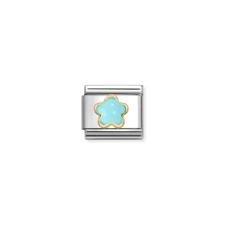 Composable Classic PIEDRAS FLORES en acero y oro 18k TURQUESA