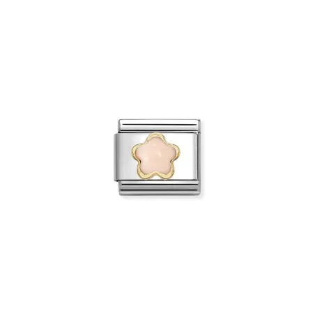 Composable Classic PIEDRAS FLORES en acero y oro 18k CORAL ROSA