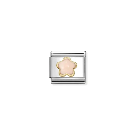 Composable Classic PIEDRAS FLORES en acero y oro 18k CORAL ROSA
