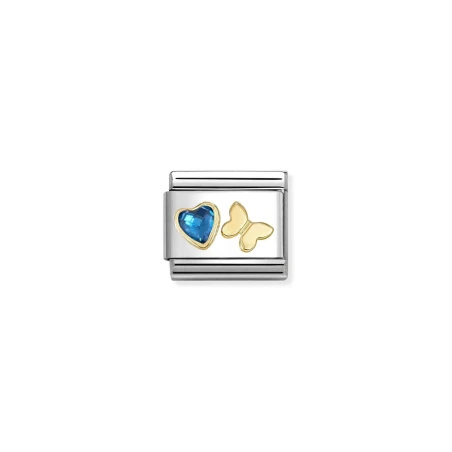 Comp. Classic CIRCONITAS FACETADAS con SIMBOLOS acero, oro 18 k