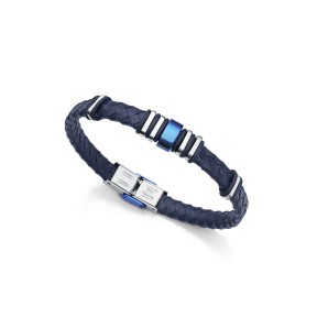 Pulsera Viceroy Fashion Magnum Piel Trenzada Azul y Acero...