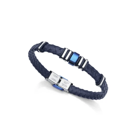 Pulsera Viceroy Fashion Magnum Piel Trenzada Azul y Acero Hombre 6132P01013