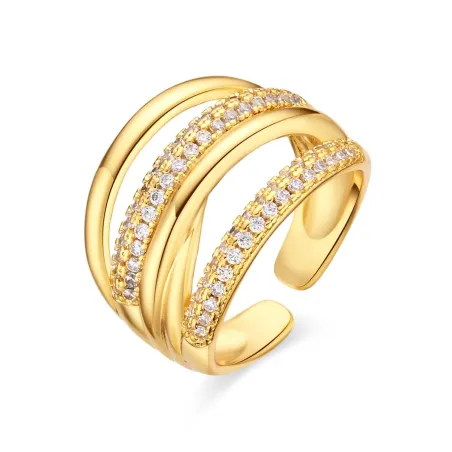 Anillo Lux by Lux Raves Baño Oro y Circonitas Blancas SGZ20920000