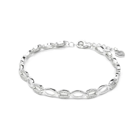 Pulsera Luxenter Nakel Plata Baño Rodio y Circonitas BX4740000