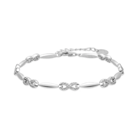 Pulsera Luxenter Risya Infinito Plata Baño Rodio y Circonitas BX5180000