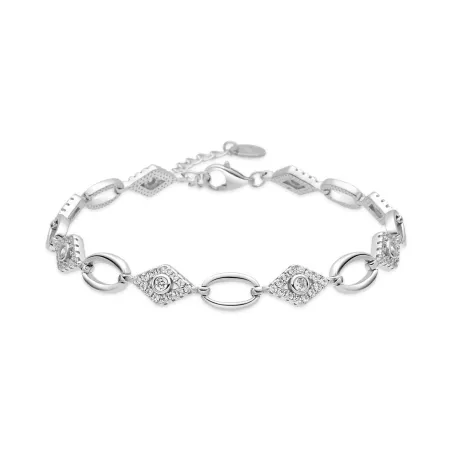 Pulsera Luxetner Sient Plata Baño Rodio y Circonitas BX5230000