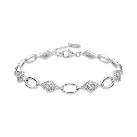 Pulsera Luxetner Sient Plata Baño Rodio y Circonitas BX5230000