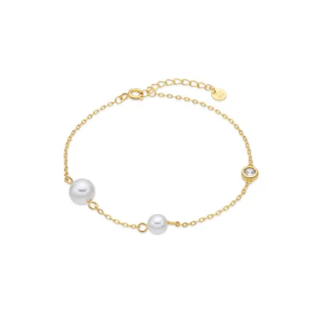 Pulsera Luxenter Ethy Plata Baño Oro y Perlas