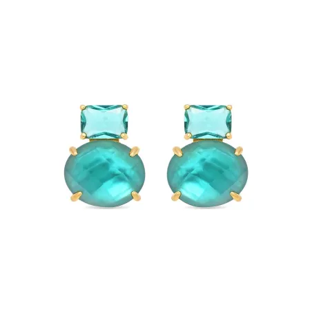 Pendientes Luxenter Aimne Plata Baño Oro y Piedras Turquesa EXA134Y96500