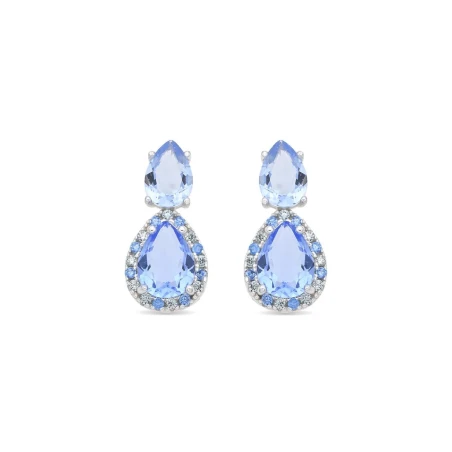 Pendientes Luxenter Simder Plata Baño Rodio y Circonitas Azules EXA223Y94300