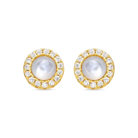 Pendientes Luxenter Pewiu Plata Baño Oro, Perla y Circonitas Blancas EXA365Y11500