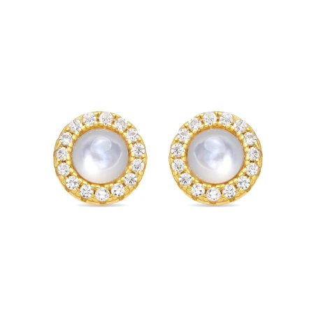 Pendientes Luxenter Pewiu Plata Baño Oro, Perla y Circonitas Blancas EXA365Y11500