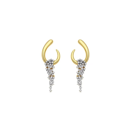 Pendientes Luxenter Baksu Plata Baño Oro Amarillo y Cristales Blancos EJ110Y0000