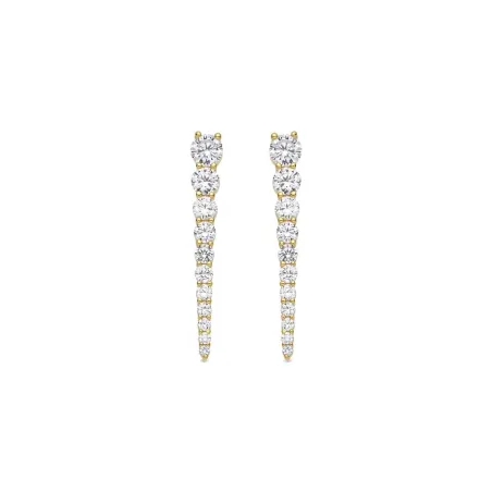 Pendientes Luxenter Makill Plata Baño Oro y Cristales blancos EJ115Y0000