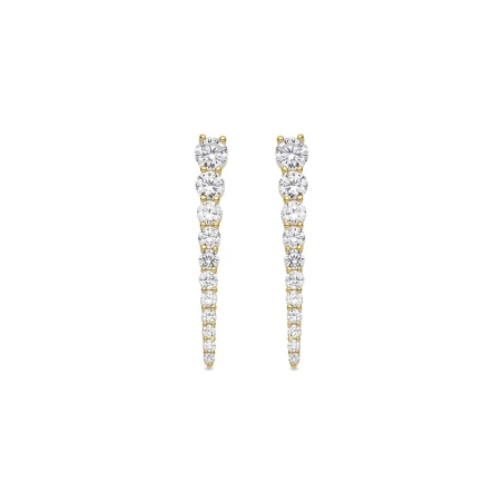 Pendientes Luxenter Makill Plata Baño Oro y Cristales blancos EJ115Y0000