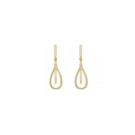 Pendientes Luxenter Garfy Plata Baño Oro y Circonitas Blancas ET600Y0000