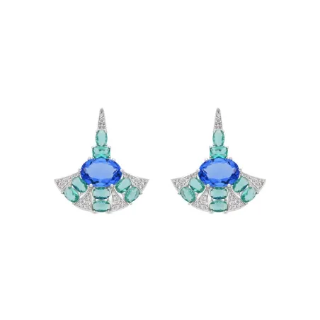 Pendientes Luxenter Arimo Plata Baño Rodio y Circonitas multicolor EXA14999600