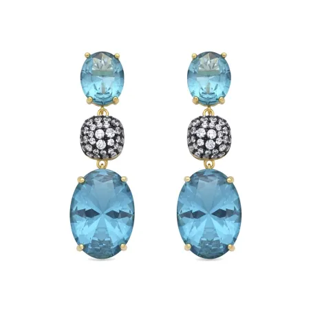 Pendientes Luxenter Filia Plata Baño Oro y Piedras Azules EXA609Y90700
