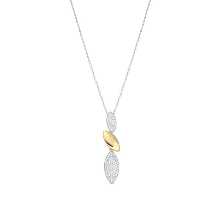Collar Luxenter Shaimil Plata Baño Bicolor y Circonitas Blancas NK043M0000