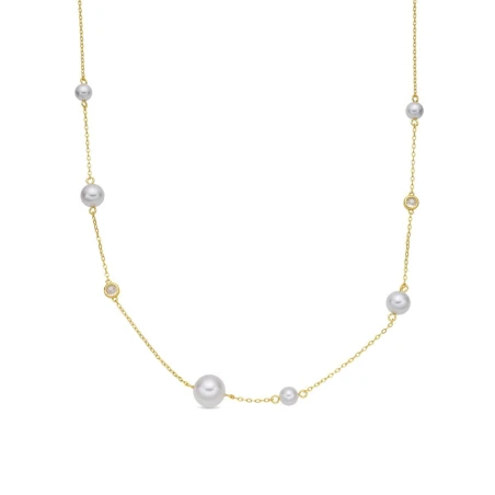 Collar Luxenter Ethy Plata Baño Oro y Perlas Blancas NZ131Y11400
