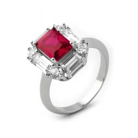 Anillo luxenter Arul Plata Baño Rodio y Circonitas Blancas y Rubí F20450600