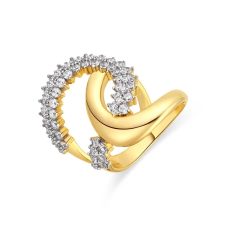 Anillo Luxenter Baksu Plata Baño Oro Amarillo y Circonitas Blancas J2047Y00